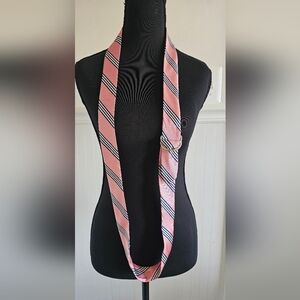 Old Navy Pink Striped Silk Scarf Necktie Belt 52" - Women's 2X